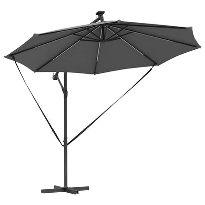 vidaXL Sonnenschirm mit LED-Lichtleisten Anthrazit 294 x 294 x 248 cm
