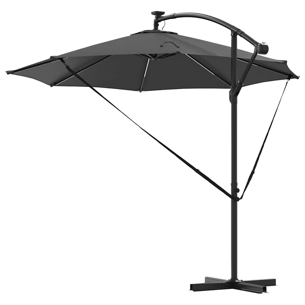 vidaXL Sonnenschirm mit LED-Lichtleisten Anthrazit 294 x 294 x 248 cm