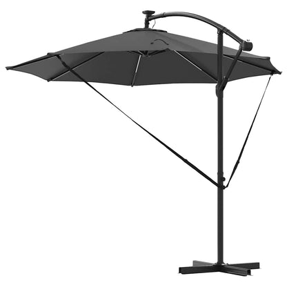 vidaXL Sonnenschirm mit LED-Lichtleisten Anthrazit 294 x 294 x 248 cm