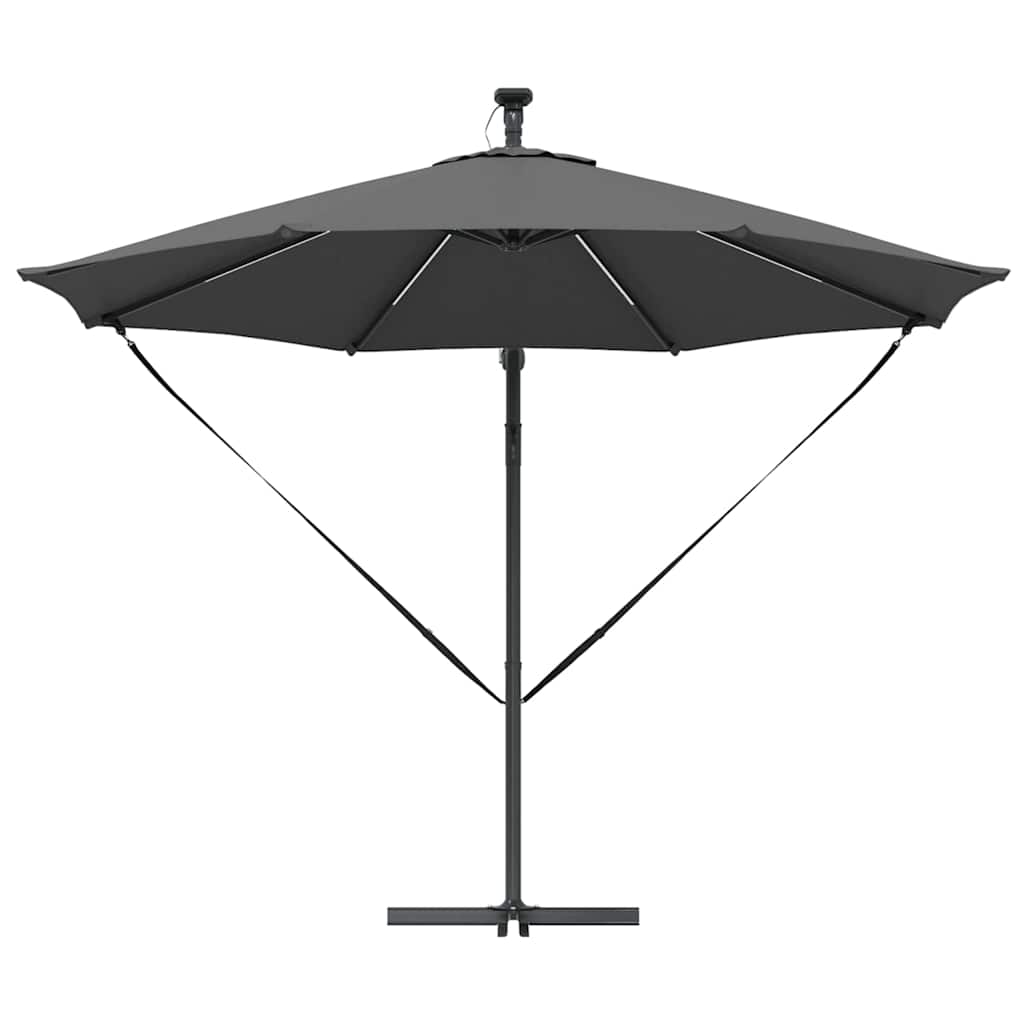 vidaXL Sonnenschirm mit LED-Lichtleisten Anthrazit 294 x 294 x 248 cm