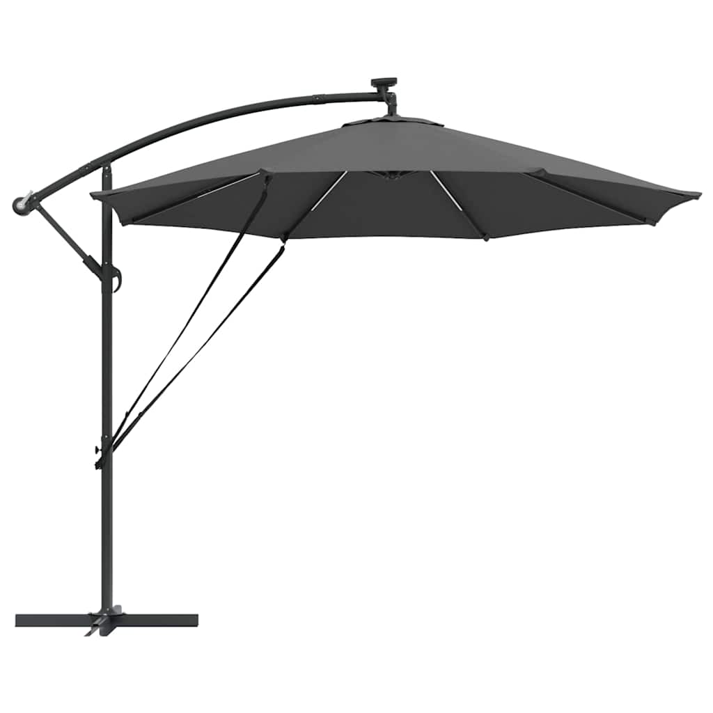 vidaXL Sonnenschirm mit LED-Lichtleisten Anthrazit 294 x 294 x 248 cm