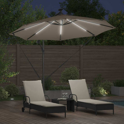 vidaXL Sonnenschirm Taupe 294 x 294 x 248 cm Polyester und Aluminium