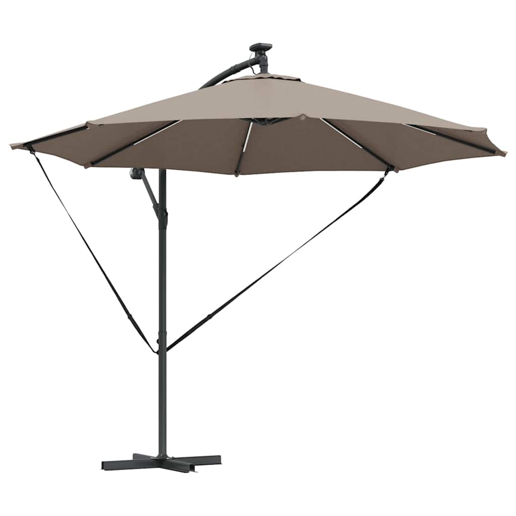 vidaXL Sonnenschirm Taupe 294 x 294 x 248 cm Polyester und Aluminium