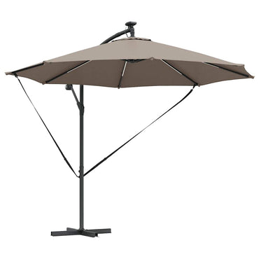 vidaXL Sonnenschirm Taupe 294 x 294 x 248 cm Polyester und Aluminium