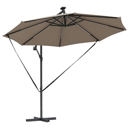 vidaXL Sonnenschirm Taupe 294 x 294 x 248 cm Polyester und Aluminium