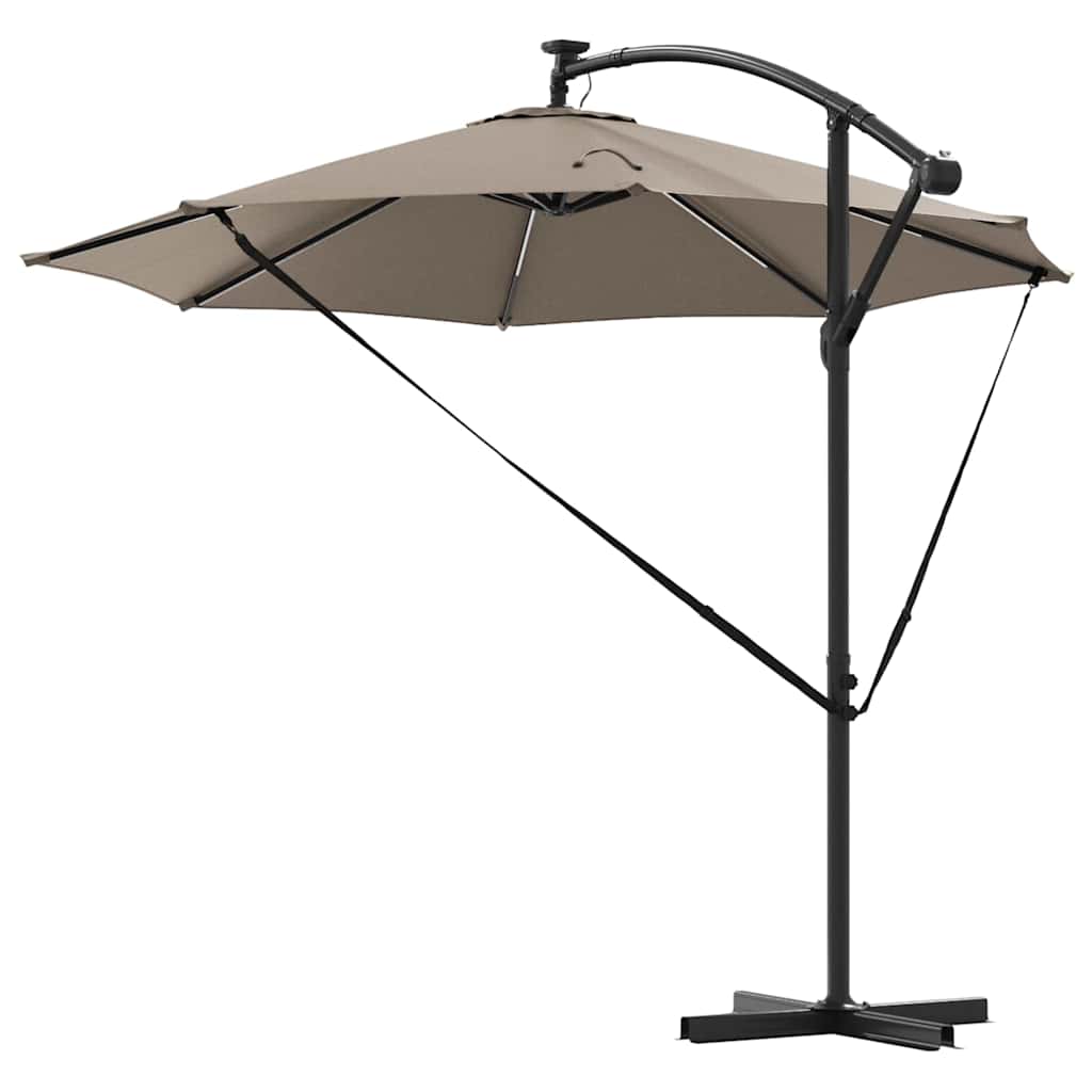 vidaXL Sonnenschirm Taupe 294 x 294 x 248 cm Polyester und Aluminium