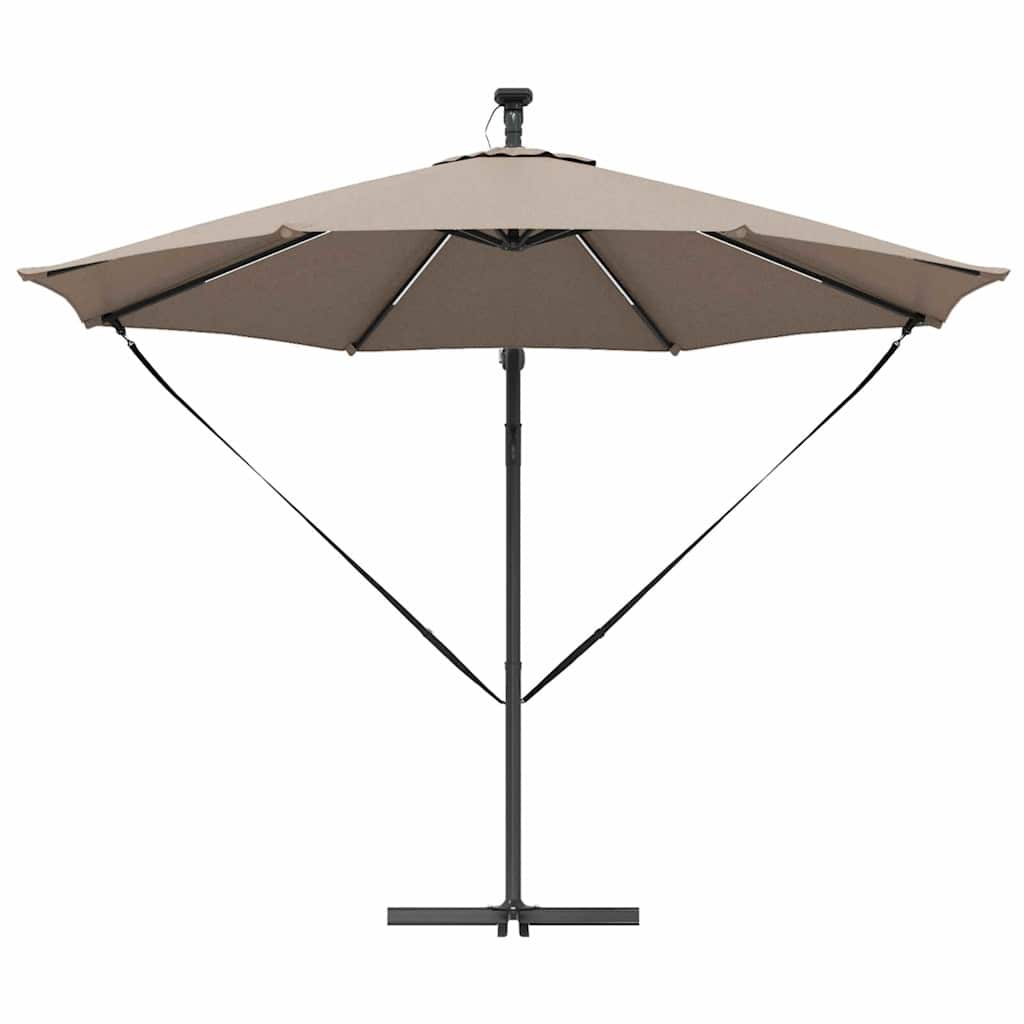 vidaXL Sonnenschirm Taupe 294 x 294 x 248 cm Polyester und Aluminium