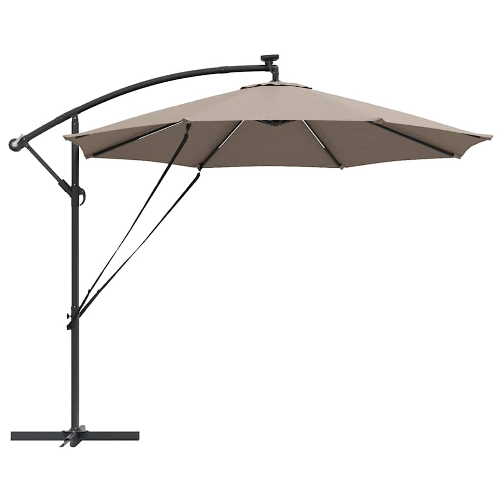 vidaXL Sonnenschirm Taupe 294 x 294 x 248 cm Polyester und Aluminium
