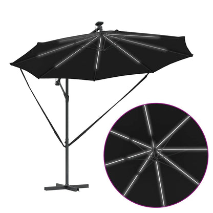 vidaXL Sonnenschirm Schwarz 294 x 294 x 248 cm Polyester und Aluminium