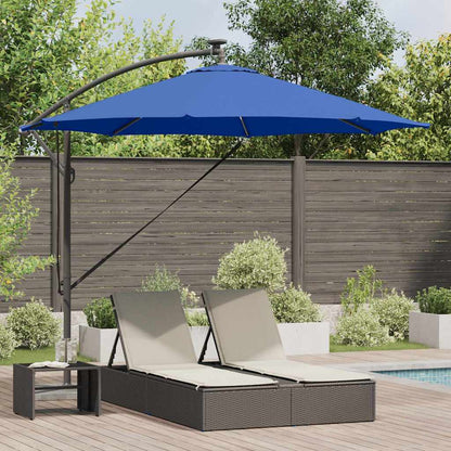 vidaXL Sonnenschirm mit LED-Lichtleisten Azurblau 294 x 294 x 248 cm