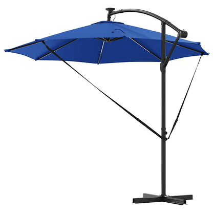 vidaXL Sonnenschirm mit LED-Lichtleisten Azurblau 294 x 294 x 248 cm
