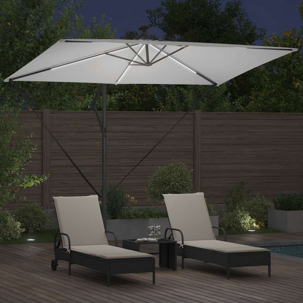 vidaXL Sonnenschirm Sand 294 x 200 x 270 cm Polyester und Aluminium