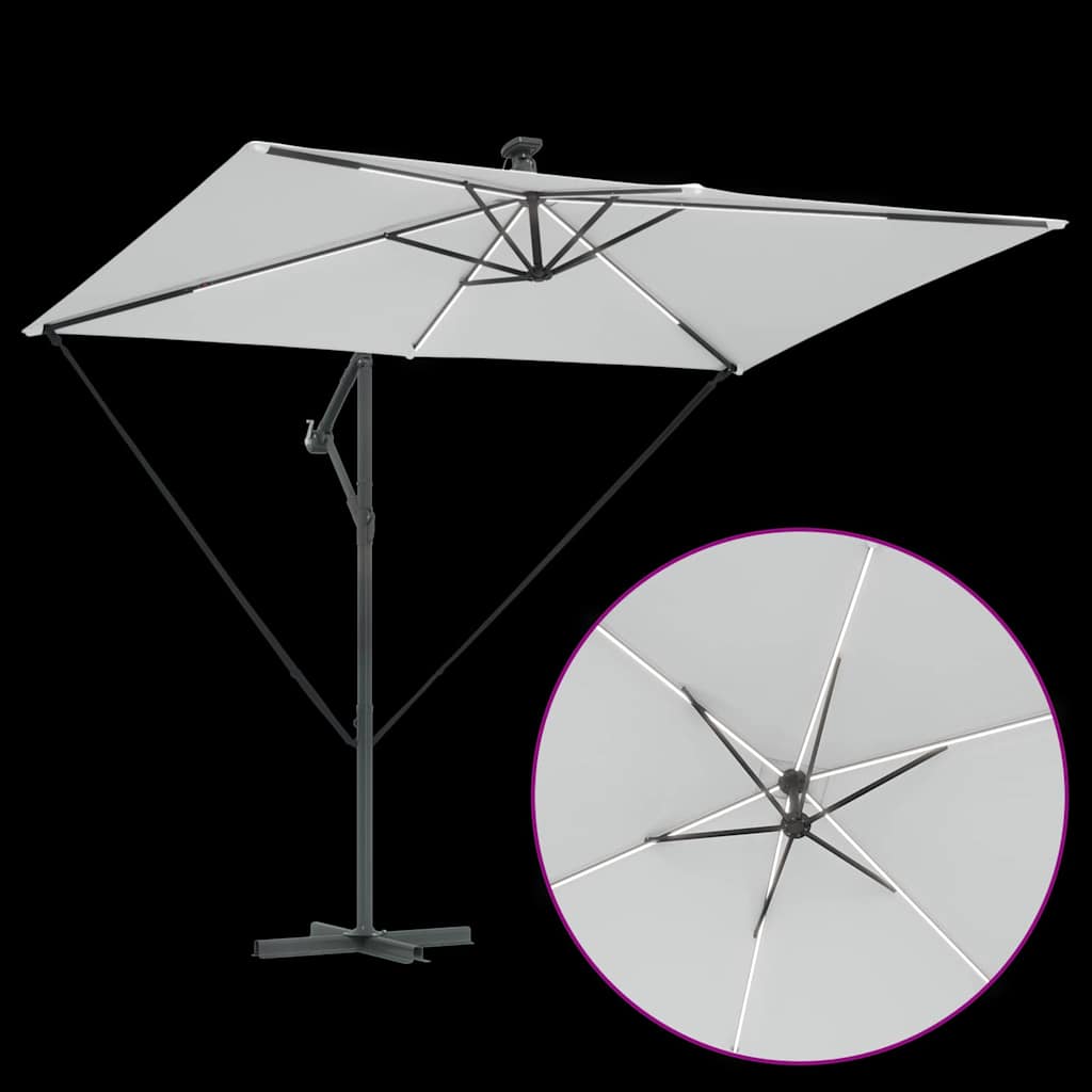 vidaXL Sonnenschirm Sand 294 x 200 x 270 cm Polyester und Aluminium
