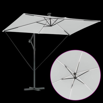 vidaXL Sonnenschirm Sand 294 x 200 x 270 cm Polyester und Aluminium