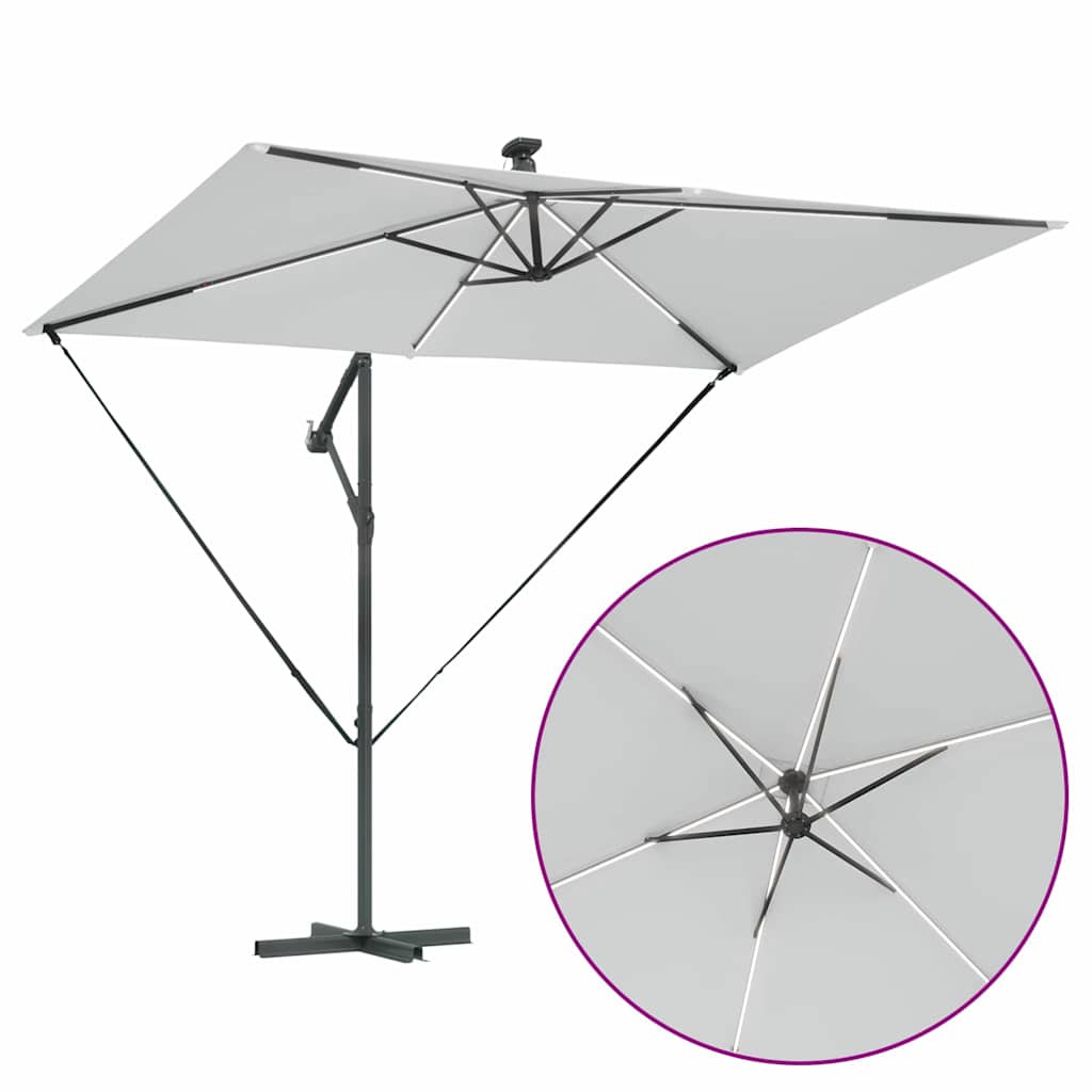 vidaXL Sonnenschirm Sand 294 x 200 x 270 cm Polyester und Aluminium