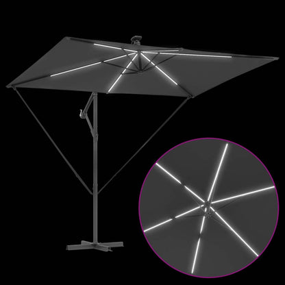 Sonnenschirm mit LED-Lichtleisten Anthrazit 294 x 200 x 270 cm