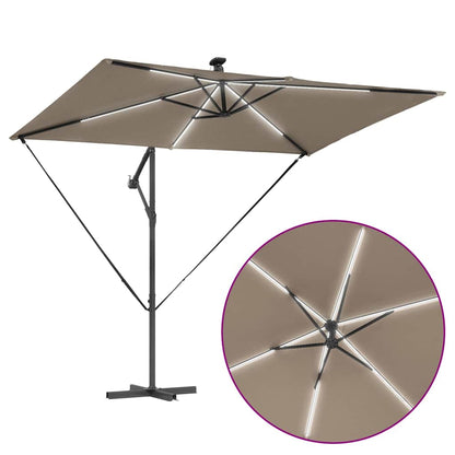 vidaXL Sonnenschirm Taupe 294 x 200 x 270 cm Polyester und Aluminium