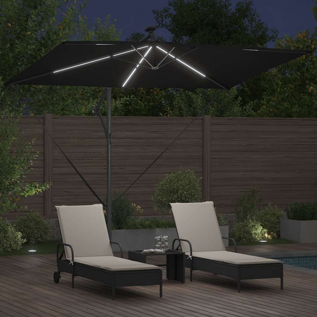 Sonnenschirm Schwarz 294 x 200 x 270 cm Polyester und Aluminium