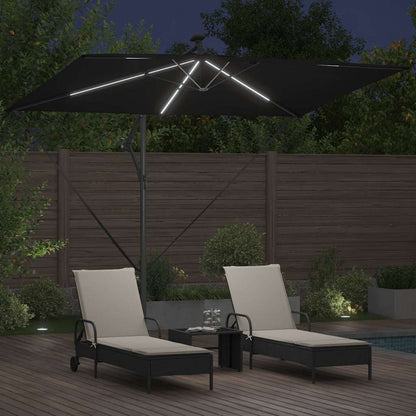 Sonnenschirm Schwarz 294 x 200 x 270 cm Polyester und Aluminium