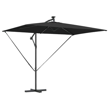 vidaXL Sonnenschirm Schwarz 294 x 200 x 270 cm Polyester und Aluminium
