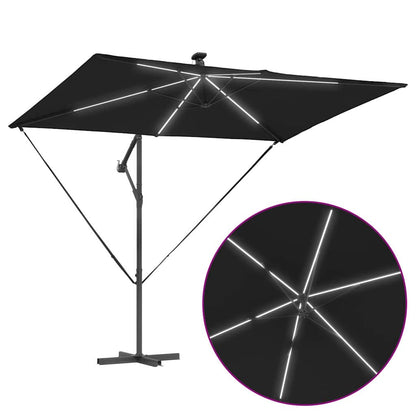 vidaXL Sonnenschirm Schwarz 294 x 200 x 270 cm Polyester und Aluminium
