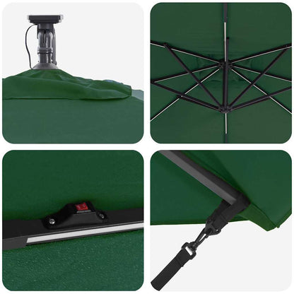 vidaXL Parasol déporté bananier vert 249 x 249 x 250 cm