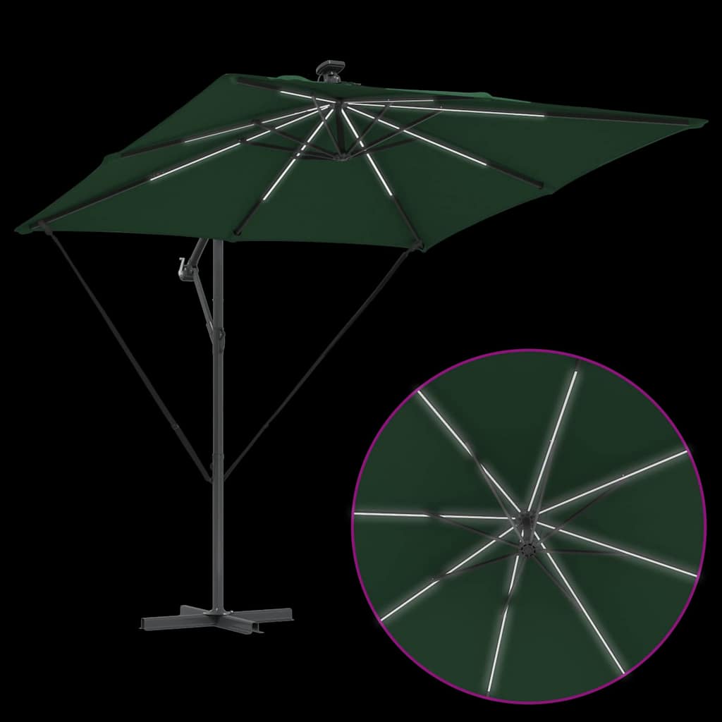 vidaXL Parasol déporté bananier vert 249 x 249 x 250 cm