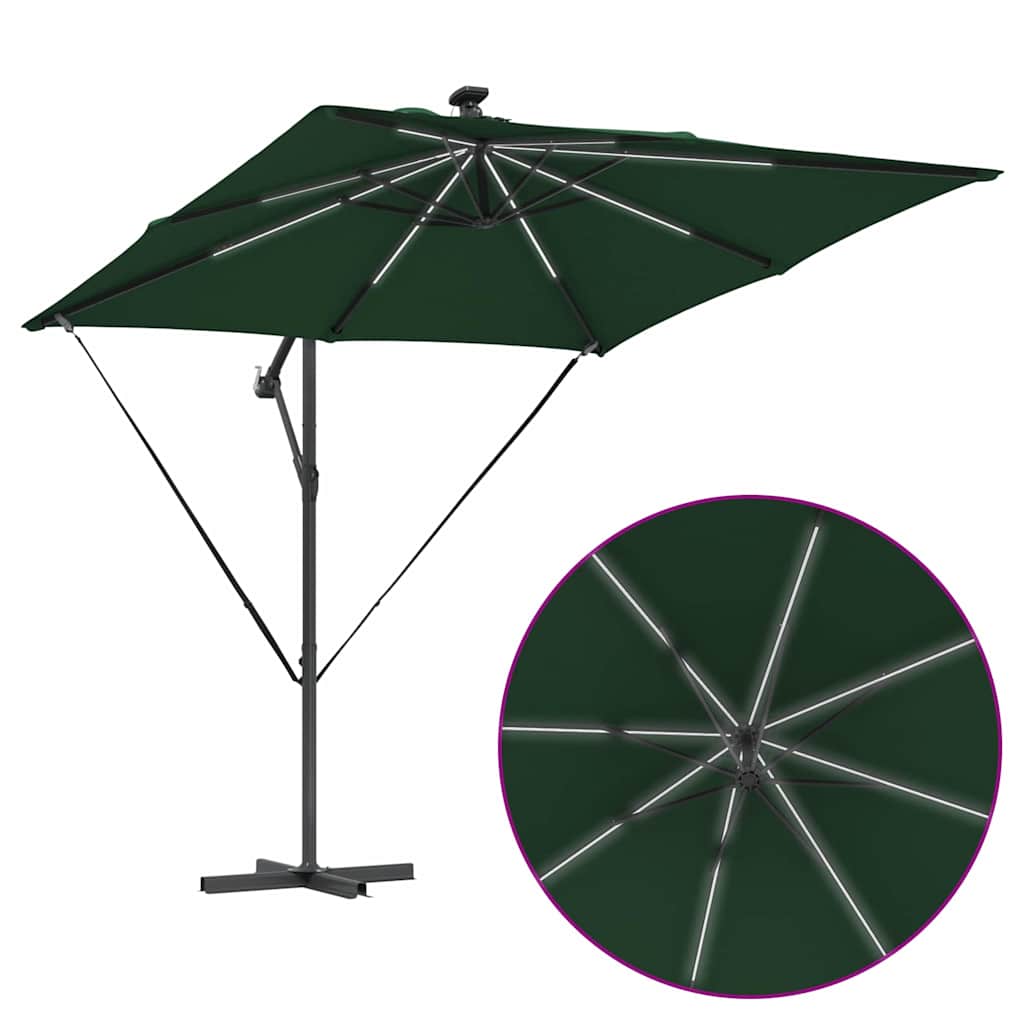 vidaXL Parasol déporté bananier vert 249 x 249 x 250 cm
