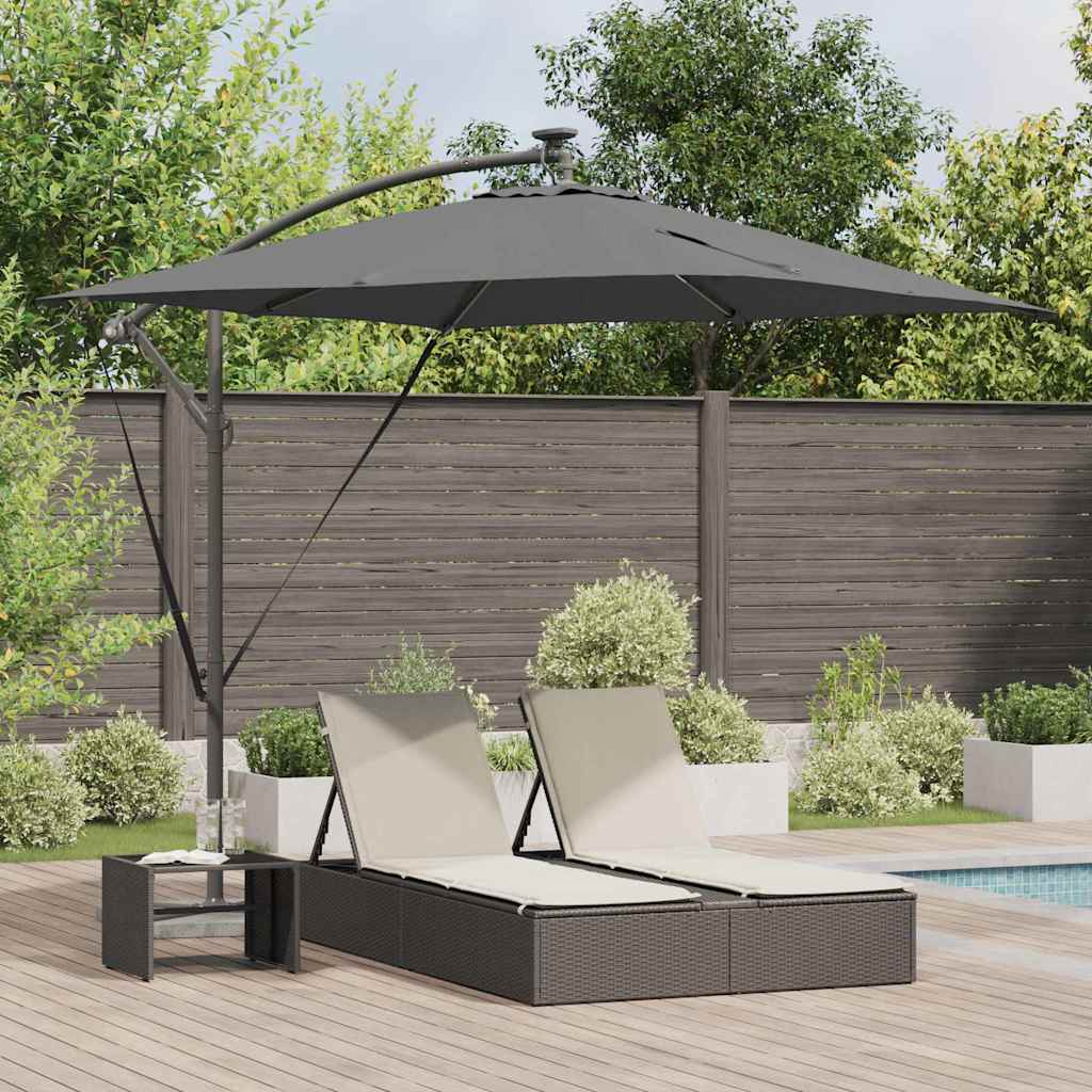 vidaXL Parasol déporté Banane anthracite 249 x 249 x 250 cm