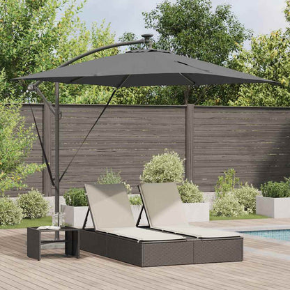 vidaXL Parasol déporté Banane anthracite 249 x 249 x 250 cm