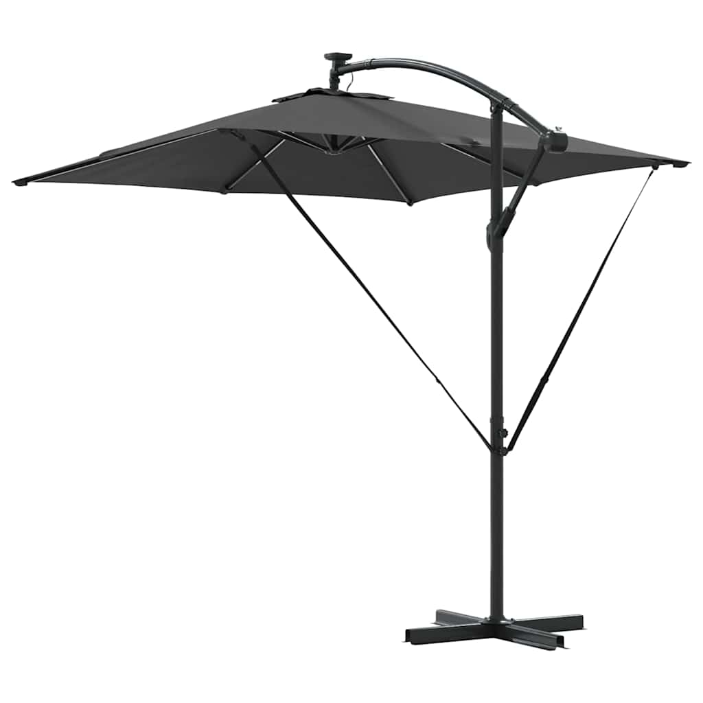 vidaXL Parasol déporté Banane anthracite 249 x 249 x 250 cm