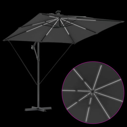 vidaXL Parasol déporté Banane anthracite 249 x 249 x 250 cm