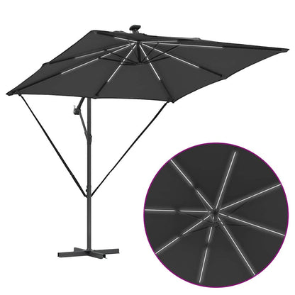 vidaXL Parasol déporté Banane anthracite 249 x 249 x 250 cm