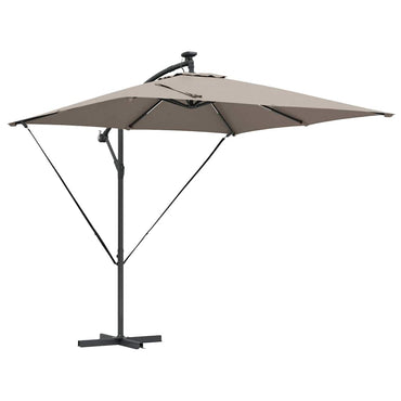 vidaXL Parasol déporté Banane Taupe 249 x 249 x 250 cm