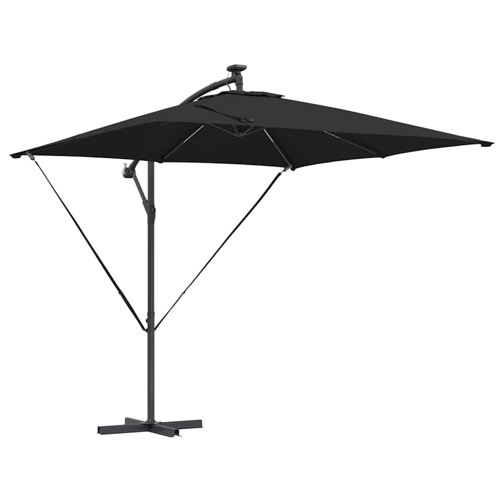 vidaXL Parasol déporté bananier Noir 249 x 249 x 250 cm
