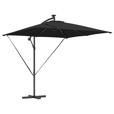 vidaXL Parasol déporté bananier Noir 249 x 249 x 250 cm