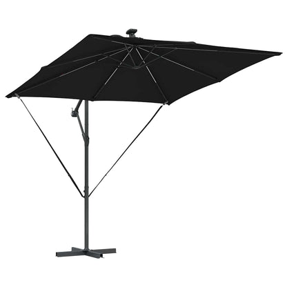 vidaXL Parasol déporté bananier Noir 249 x 249 x 250 cm