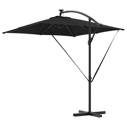 vidaXL Parasol déporté bananier Noir 249 x 249 x 250 cm
