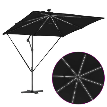 vidaXL Parasol déporté bananier Noir 249 x 249 x 250 cm
