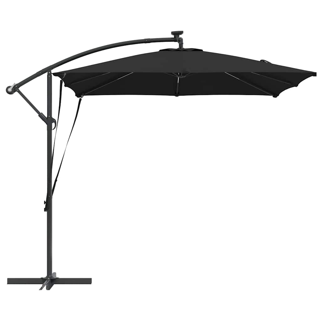 vidaXL Parasol déporté bananier Noir 249 x 249 x 250 cm