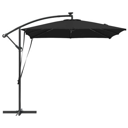 vidaXL Parasol déporté bananier Noir 249 x 249 x 250 cm
