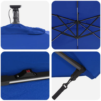 vidaXL Parasol déporté bananier bleu 249 x 249 x 250 cm