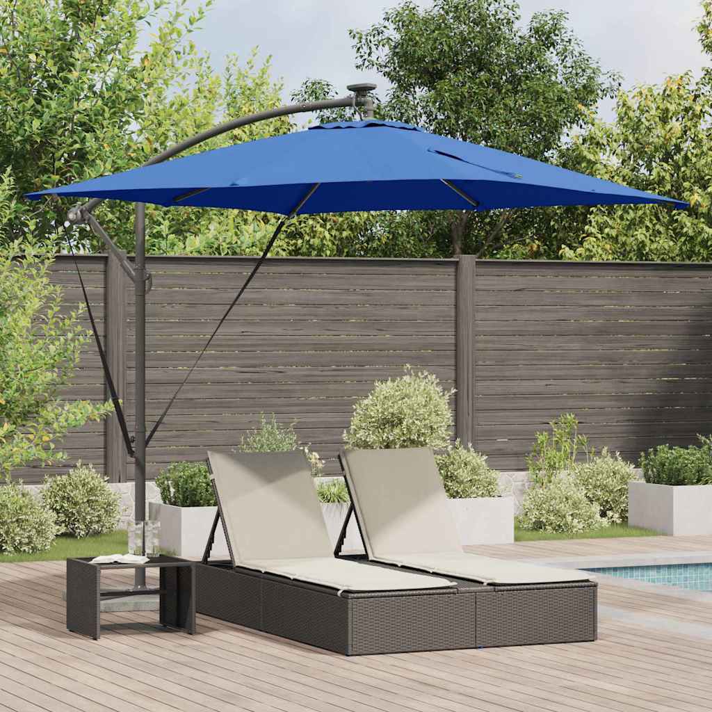 vidaXL Parasol déporté bananier bleu 249 x 249 x 250 cm