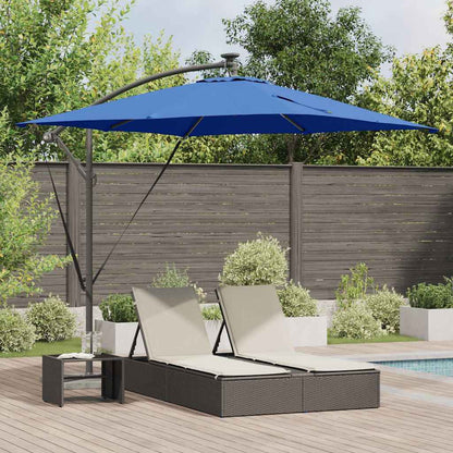 vidaXL Parasol déporté bananier bleu 249 x 249 x 250 cm