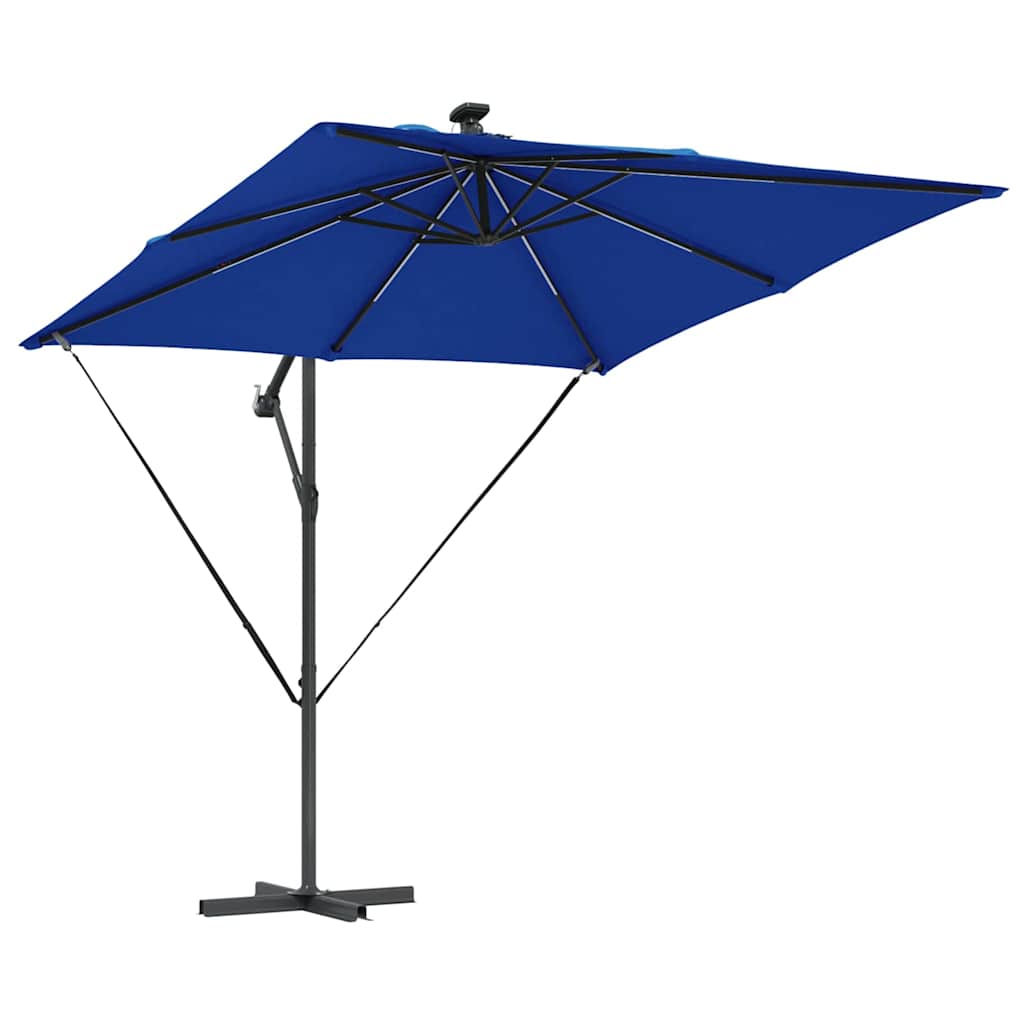 vidaXL Parasol déporté bananier bleu 249 x 249 x 250 cm