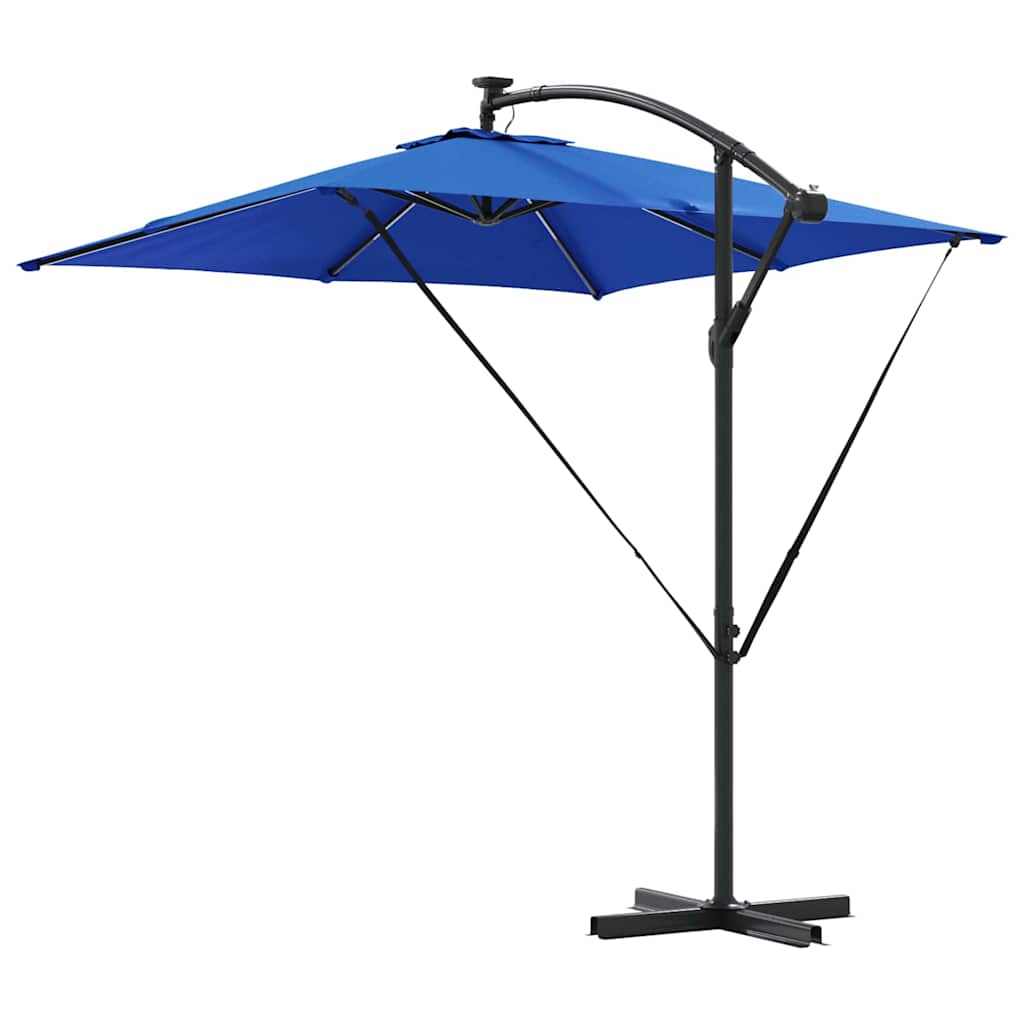 vidaXL Parasol déporté bananier bleu 249 x 249 x 250 cm