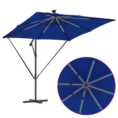 vidaXL Parasol déporté bananier bleu 249 x 249 x 250 cm