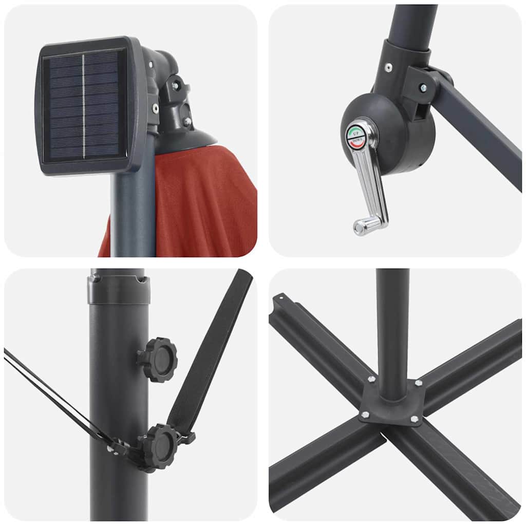 Auskragender Bananenschirm Terrakotta 249 x 249 x 250 cm