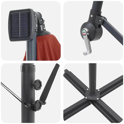 Auskragender Bananenschirm Terrakotta 249 x 249 x 250 cm