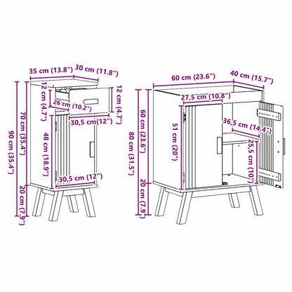 Badezimmermöbel-Set mit Regal 2 pcs Braun Massivholz Kiefer